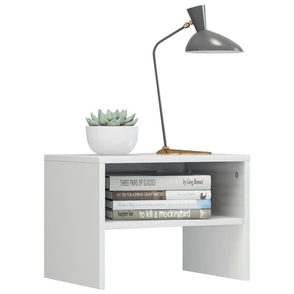 vidaXL sengebord 2 stk. 40x30x30 cm konstrueret træ hvid højglans -  Natborde