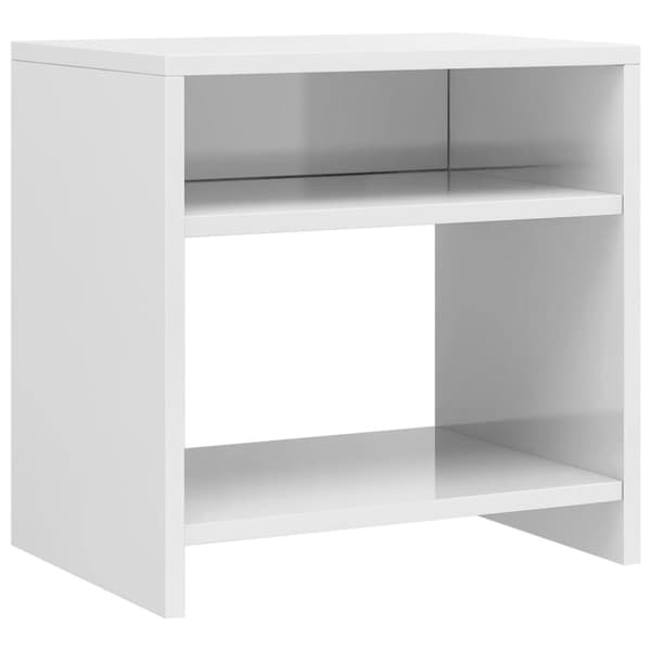 vidaXL sengebord 2 stk. 40x30x40 cm konstrueret træ hvid højglans - Natborde