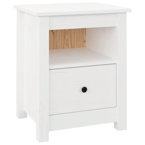 vidaXL Sängbord vit 40x35x49 cm massiv furu - Nattduksbord