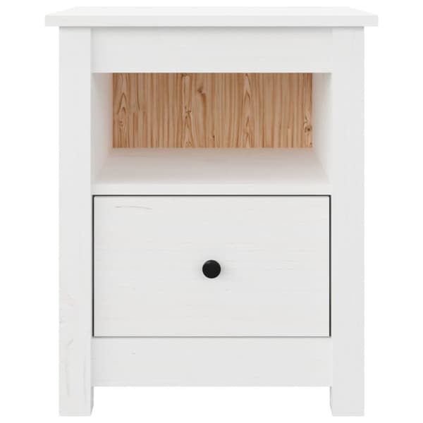 vidaXL Sängbord vit 40x35x49 cm massiv furu - Nattduksbord