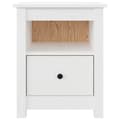 Miniatyrbild 6 av 10: vidaXL Sängbord vit 40x35x49 cm massiv furu -  Nattduksbord