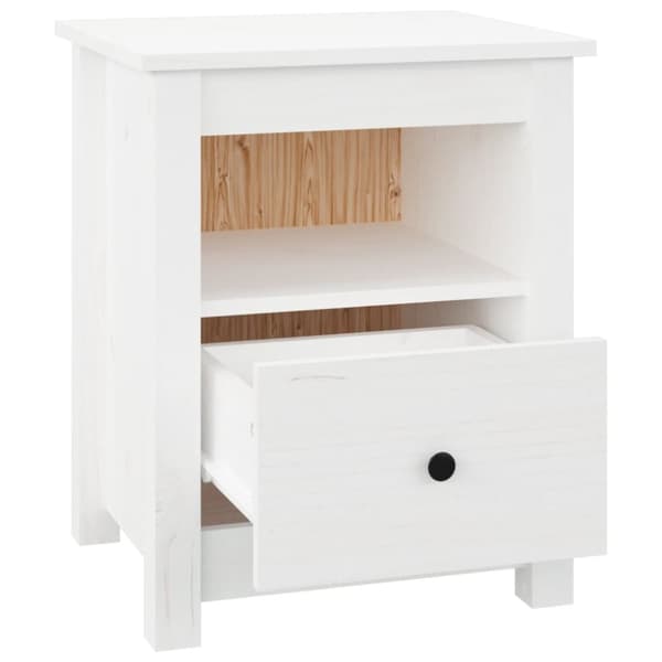 vidaXL Sängbord vit 40x35x49 cm massiv furu - Nattduksbord