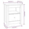 Miniatyrbild 10 av 10: vidaXL Sängbord vit 40x35x49 cm massiv furu -  Nattduksbord