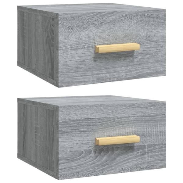 vidaXL Väggmonterade sängbord 2 st grå sonoma 35x35x20 cm - Nattduksbord
