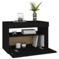 Miniatyrbillede 8 af 11: vidaXL sengebord med LED-lys 2 stk. 60x35x40 cm konstrueret træ sort -  Natborde