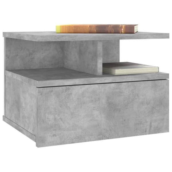 vidaXL svævende natborde 2 stk. 40 x 31 x 27 cm spånplade betongrå - Natborde