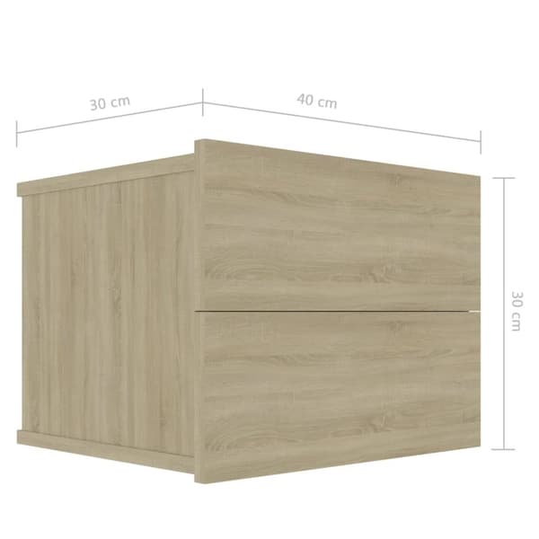 vidaXL Yöpöytä sonoma tammi 40x30x30 cm lastulevy -  Yöpöydät