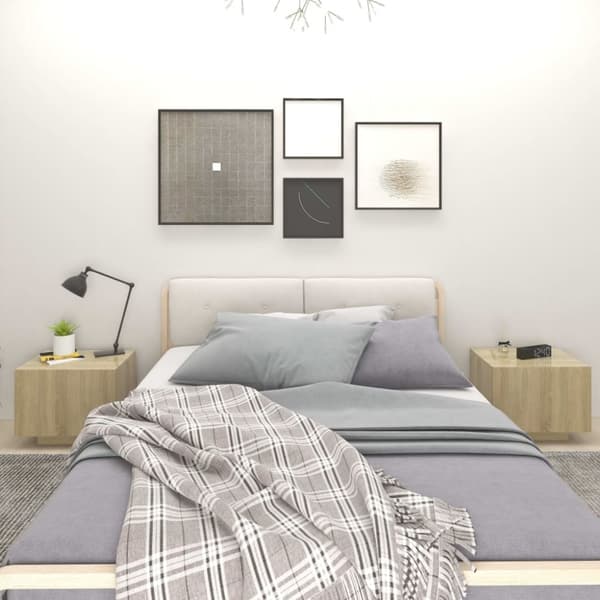 vidaXL sengeskab 100x35x40 cm konstrueret træ sonoma-eg - Natborde