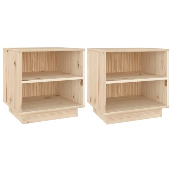 vidaXL sengeborde 2 stk. 40x34x40 cm massivt fyrretræ -  Natborde