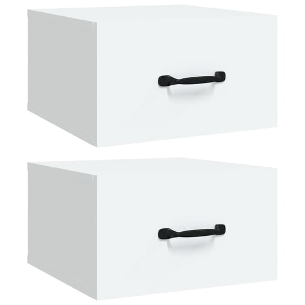 vidaXL væghængte sengeborde 2 stk. 35x35x20 cm hvid - Natborde