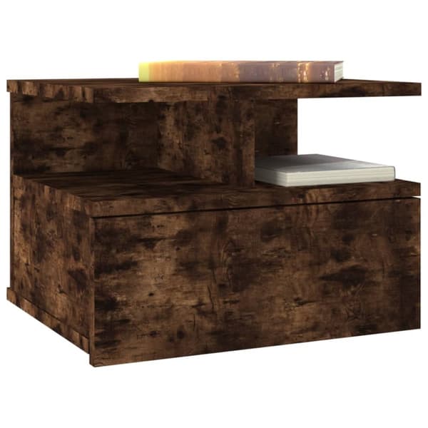 vidaXL væghængte natborde 2 stk. 40x31x27 cm konstrueret træ røget eg - Natborde