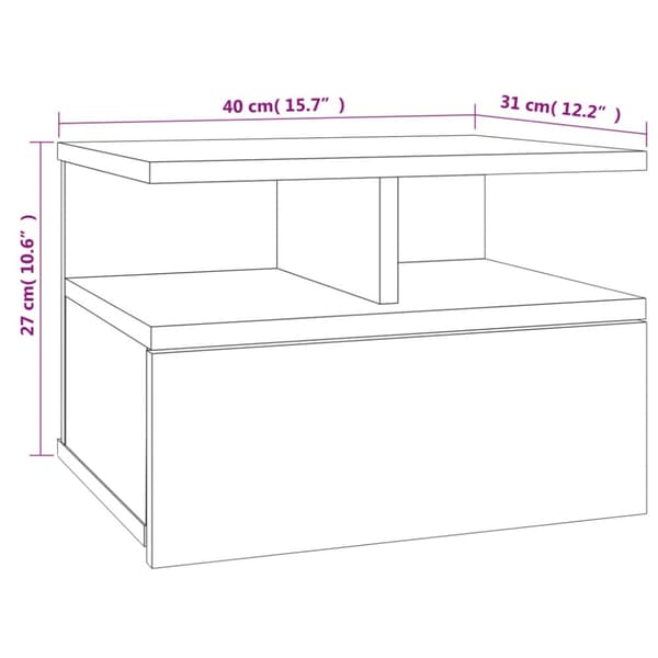 vidaXL væghængte natborde 2 stk. 40x31x27 cm konstrueret træ røget eg - Natborde