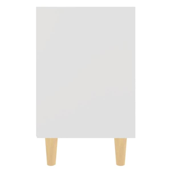 vidaXL sengebord med ben i massivt træ 40x30x50 cm hvid -  Natborde