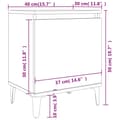 Pikkukuva 10 / 10: vidaXL Yöpöydät metallijaloilla valkoinen 40x30x50 cm -  Yöpöydät