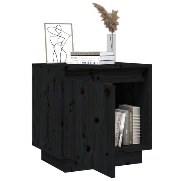 vidaXL Sängbord svart 40x30x40 cm massiv furu - Nattduksbord
