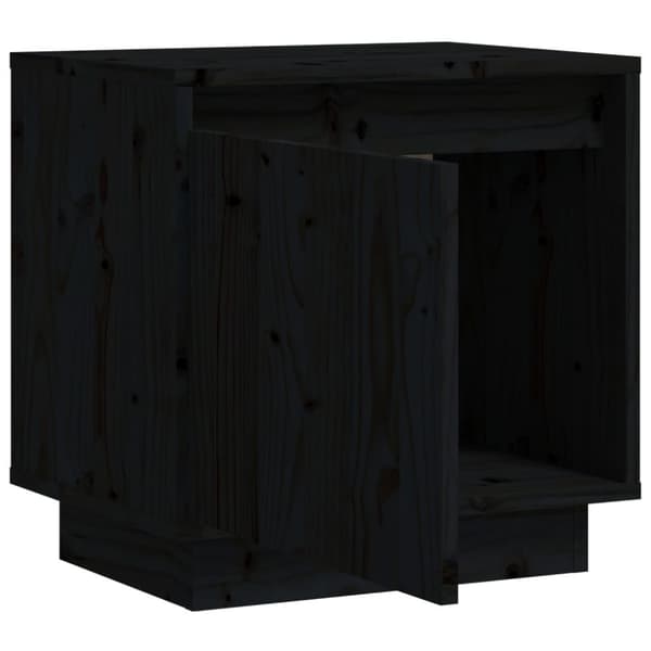 vidaXL Sängbord svart 40x30x40 cm massiv furu -  Nattduksbord