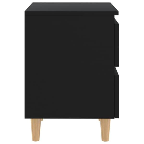 vidaXL Sängbord med massiva furuben svart 40x35x50 cm -  Nattduksbord