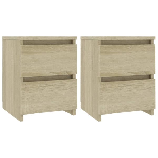 vidaXL sengeborde 2 stk. 30x30x40 cm konstrueret træ sonoma-eg - Natborde