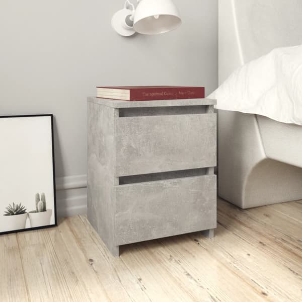 vidaXL Yöpöydät 2 kpl betoninharmaa 30x30x40 cm tekninen puu -  Yöpöydät