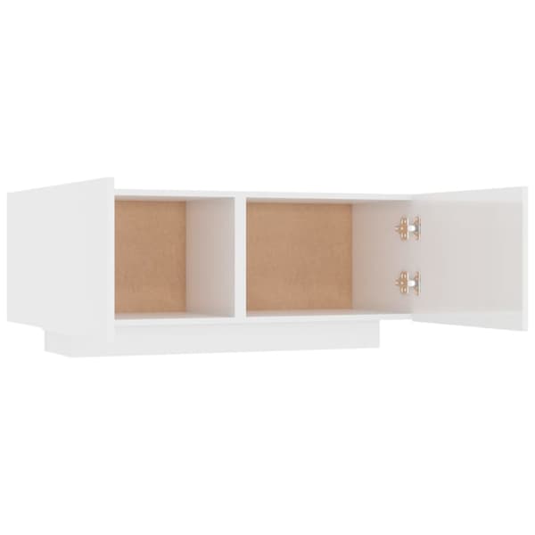 vidaXL sengebord 100x35x40 cm konstrueret træ hvid højglans - Natborde