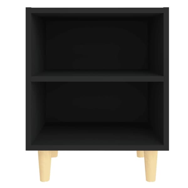 vidaXL sengebord med ben i massivt træ 40x30x50 cm sort - Natborde