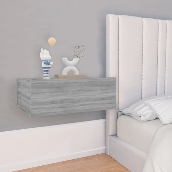 vidaXL væghængt natbord 40x30x15 cm konstrueret træ grå sonoma - Natborde