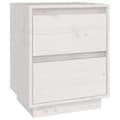 Miniatyrbild 3 av 10: vidaXL Sängbord vit 40x35x50 cm massiv furu -  Nattduksbord