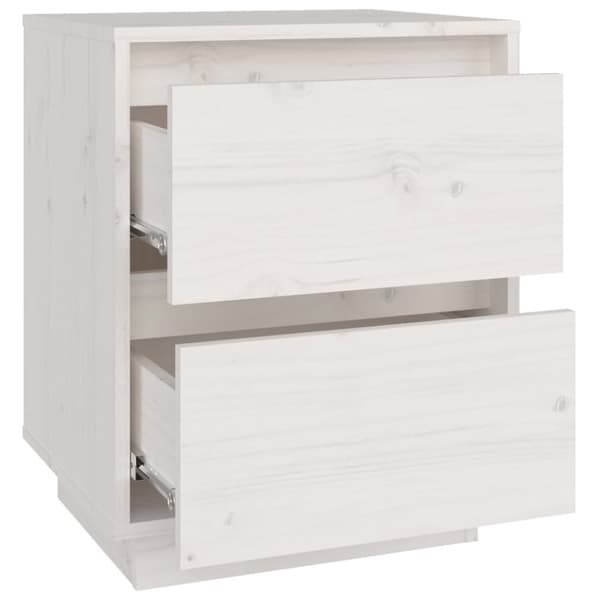 vidaXL Sängbord vit 40x35x50 cm massiv furu - Nattduksbord