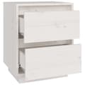 Miniatyrbild 7 av 10: vidaXL Sängbord vit 40x35x50 cm massiv furu -  Nattduksbord