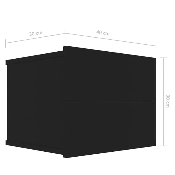 vidaXL Yöpöydät 2kpl musta 40x30x30 cm tekninen puu - Yöpöydät