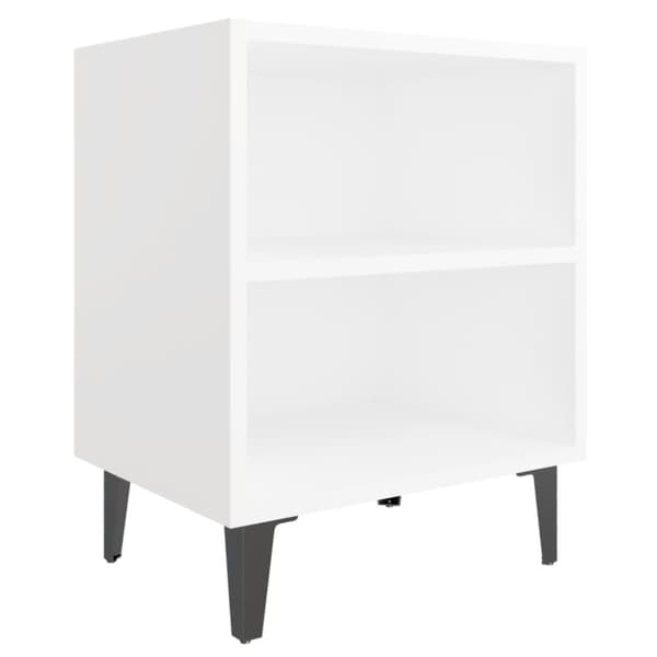 vidaXL sengebord med metalben 40x30x50 cm hvid - Natborde