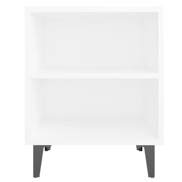 vidaXL sengebord med metalben 40x30x50 cm hvid - Natborde