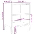 Miniatyrbillede 7 af 8: vidaXL sengebord med metalben 40x30x50 cm hvid -  Natborde