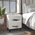 Miniatyrbillede 2 af 8: vidaXL sengebord med metalben 40x30x50 cm hvid -  Natborde