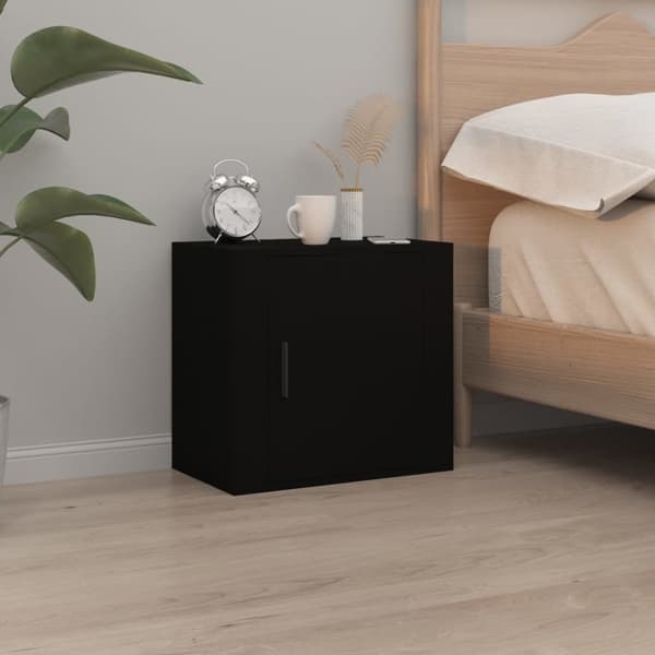 vidaXL væghængte sengeborde 2 stk. 50x30x47 cm sort -  Natborde