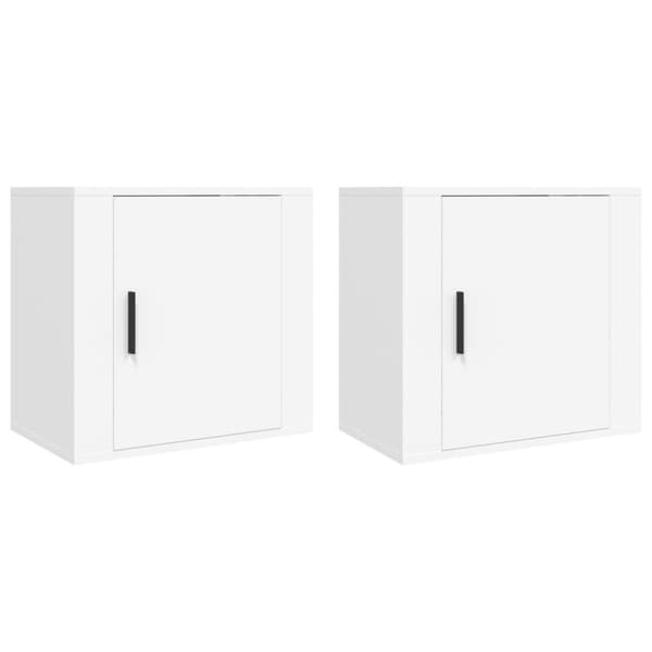vidaXL Väggmonterade sängbord 2 st vit 50x30x47 cm -  Nattduksbord
