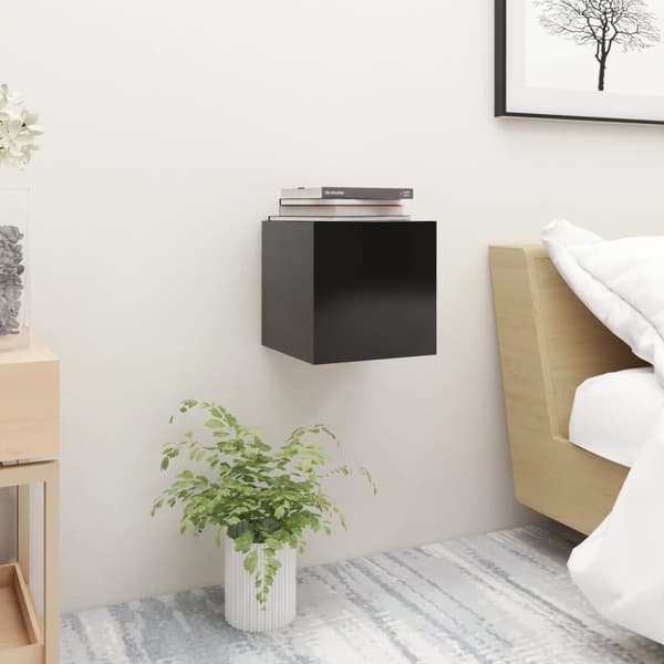 vidaXL sengeskabe 2 stk. 30,5x30x30 cm spånplade sort -  Natborde