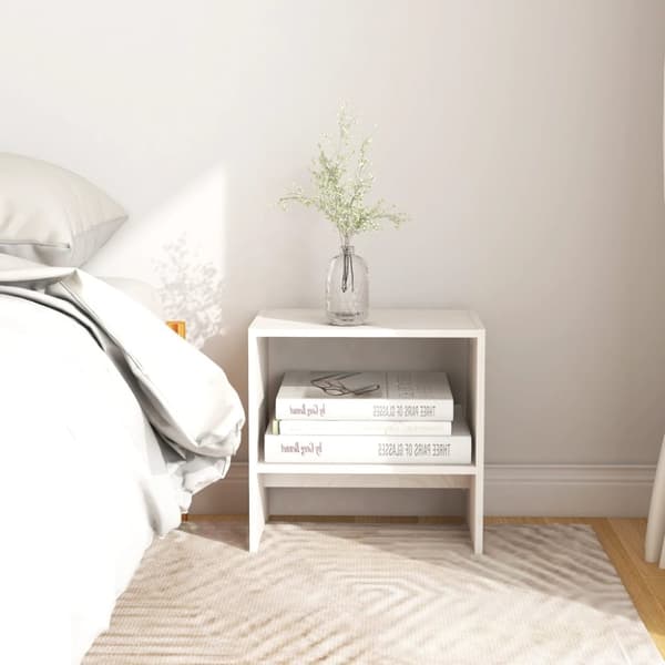 vidaXL sengeskab 40x30,5x40 cm massivt fyrretræ hvid -  Natborde