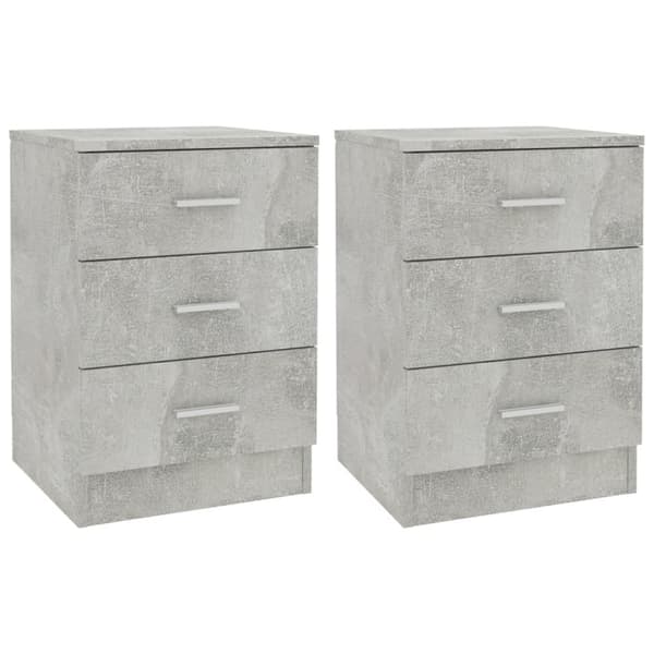 vidaXL Yöpöydät 2 kpl betoninharmaa 38x35x56 cm tekninen puu - Yöpöydät