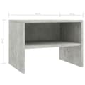 Pikkukuva 7 / 7: vidaXL Yöpöytä betoninharmaa 40x30x30 cm tekninen puu -  Yöpöydät