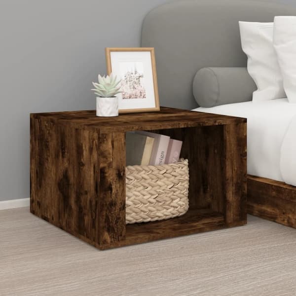 vidaXL sengebord 57x55x36 cm konstrueret træ røget egetræsfarve - Natborde