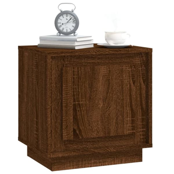 vidaXL sengeborde 2 stk. 44x35x45 cm konstrueret træ brun egetræsfarve -  Natborde