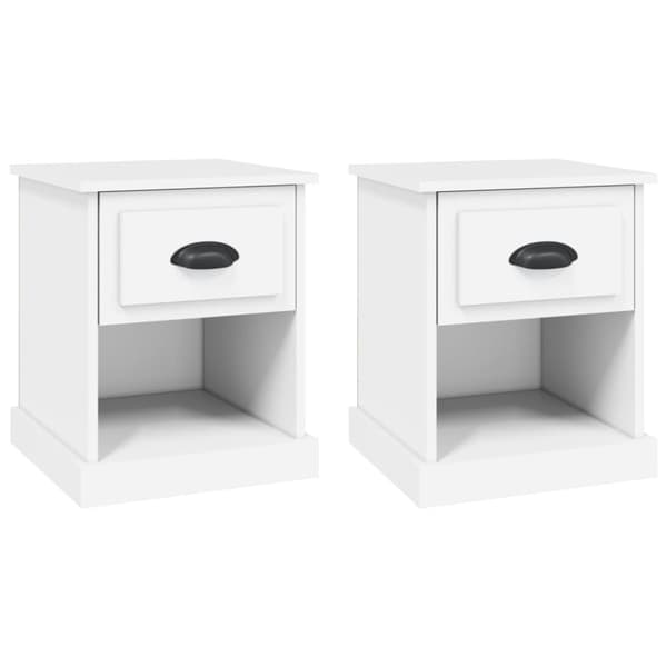 vidaXL Sängbord 2 st vit 39x39x47,5 cm konstruerat trä -  Nattduksbord