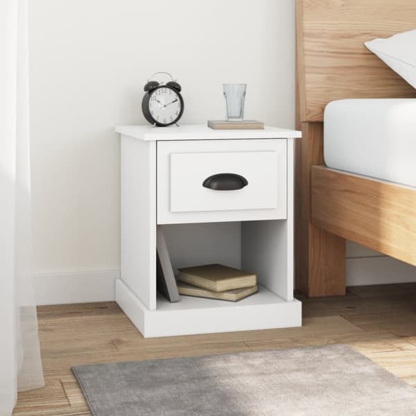 vidaXL Sängbord 2 st vit 39x39x47,5 cm konstruerat trä - Nattduksbord