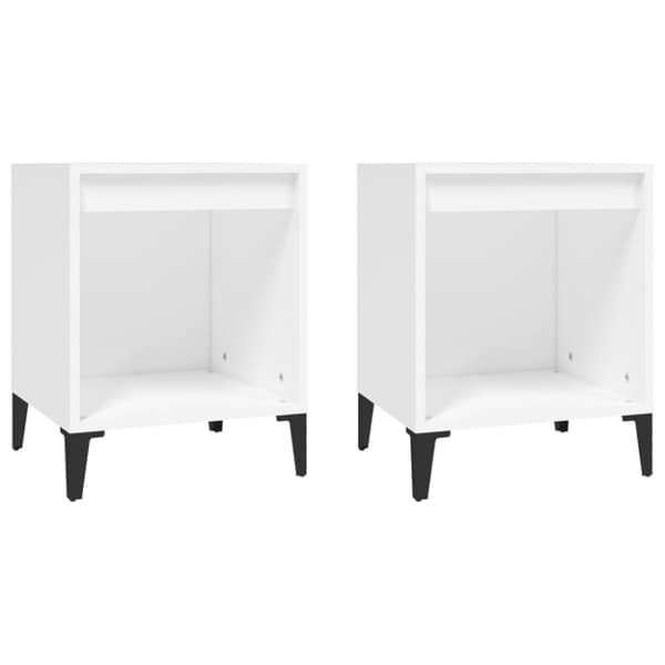 vidaXL Sängbord 2 st vit 40x35x50 cm - Nattduksbord