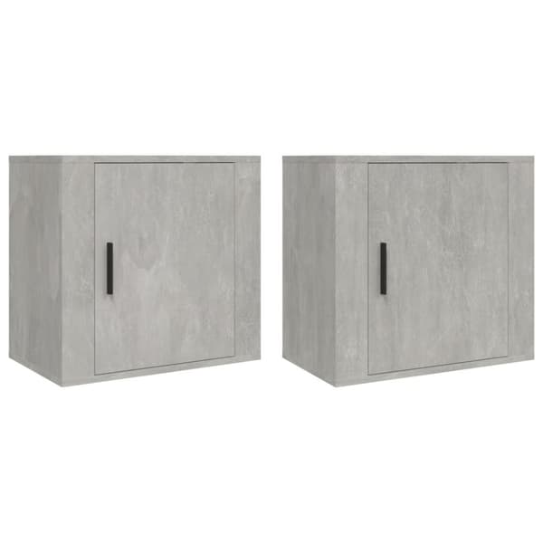 vidaXL Väggmonterat sängbord 2 st Betonggrå 50x30x47 cm - Nattduksbord