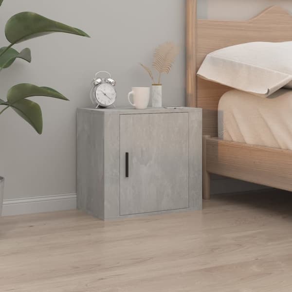 vidaXL Väggmonterat sängbord 2 st Betonggrå 50x30x47 cm - Nattduksbord