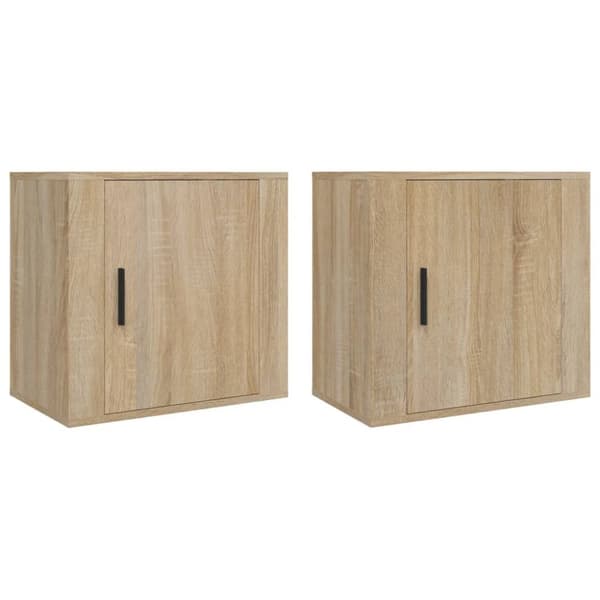 vidaXL Väggmonterade sängbord 2 st Sonoma-ek 50x30x47 cm - Nattduksbord