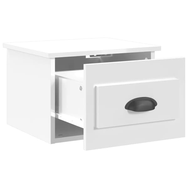 vidaXL Väggmonterat sängbord vit högglans 41,5x36x28 cm -  Nattduksbord