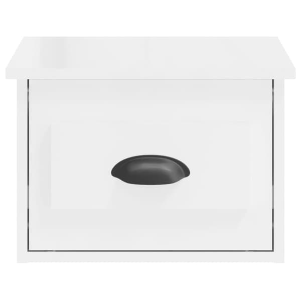vidaXL Väggmonterat sängbord vit högglans 41,5x36x28 cm -  Nattduksbord
